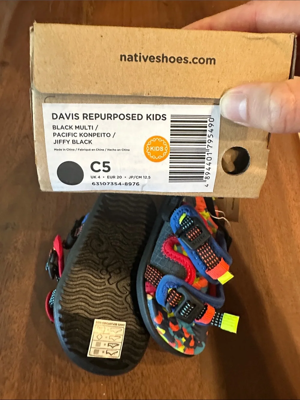 Native Kids Colorful Camouflage Adjustable Sandals